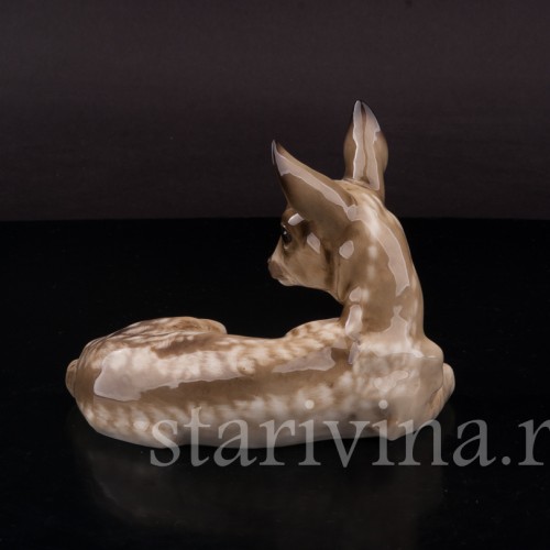 Фигурка из фарфора Лежащий оленёнок, Hutschenreuther, Германия, 1955-69 гг.