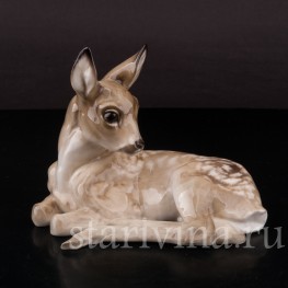 Фигурка из фарфора Лежащий оленёнок, Hutschenreuther, Германия, 1955-69 гг.