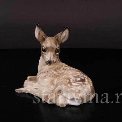 Фигурка из фарфора Лежащий оленёнок, Hutschenreuther, Германия, 1955-69 гг.