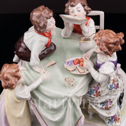 Фарфоровая композиция За столом, Scheibe-Alsbach, Германия, сер. 20 в.