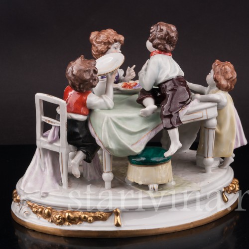 Фарфоровая композиция За столом, Scheibe-Alsbach, Германия, сер. 20 в.