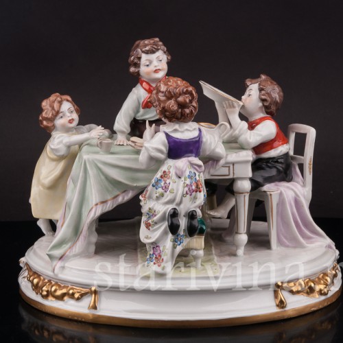 Фарфоровая композиция За столом, Scheibe-Alsbach, Германия, сер. 20 в.