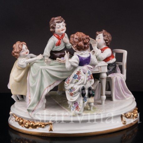 Фарфоровая композиция За столом, Scheibe-Alsbach, Германия, сер. 20 в.