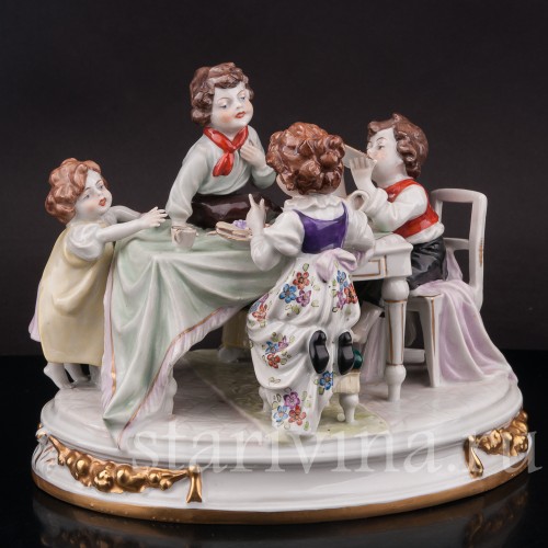 Фарфоровая композиция За столом, Scheibe-Alsbach, Германия, сер. 20 в.