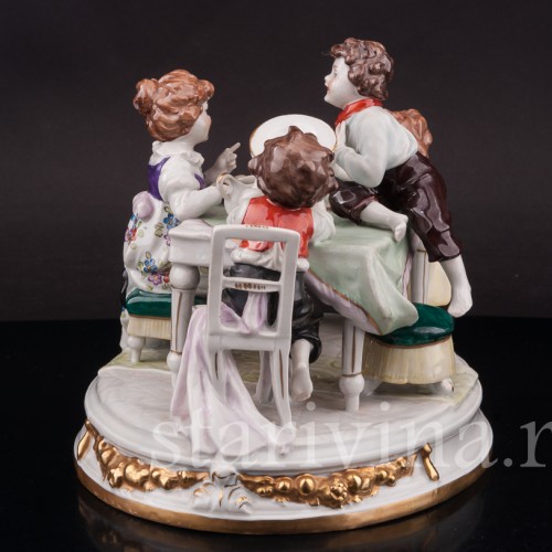 Фарфоровая композиция За столом, Scheibe-Alsbach, Германия, сер. 20 в.