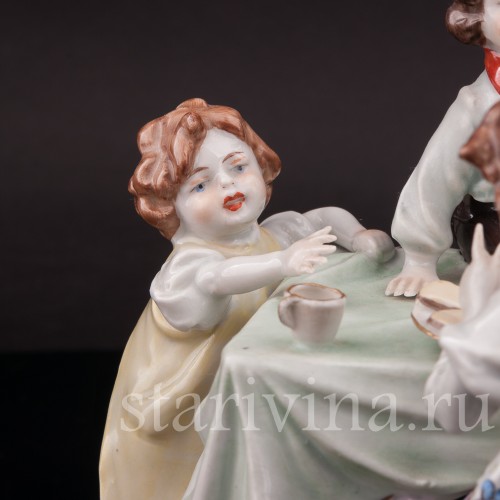 Фарфоровая композиция За столом, Scheibe-Alsbach, Германия, сер. 20 в.