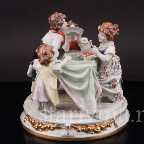 Фарфоровая композиция За столом, Scheibe-Alsbach, Германия, сер. 20 в.