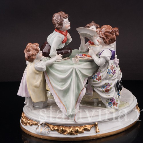 Фарфоровая композиция За столом, Scheibe-Alsbach, Германия, сер. 20 в.