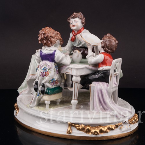 Фарфоровая композиция За столом, Scheibe-Alsbach, Германия, сер. 20 в.