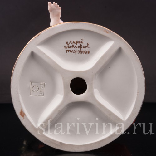 Бисквитная статуэтка Девушка с голубем, Giuseppe Cappe, Италия, 1959 г.