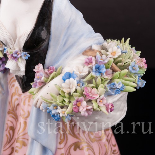 Фарфоровая фигурка девушки Цветочница, Luigi Fabris, Италия, пер. пол. 20 в.