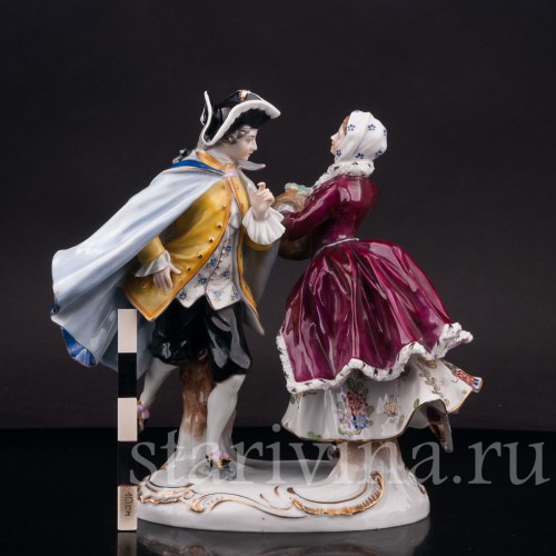 Фарфоровая статуэтка Танец на льду, пара на коньках, Volkstedt, Германия, нач. 20 в.