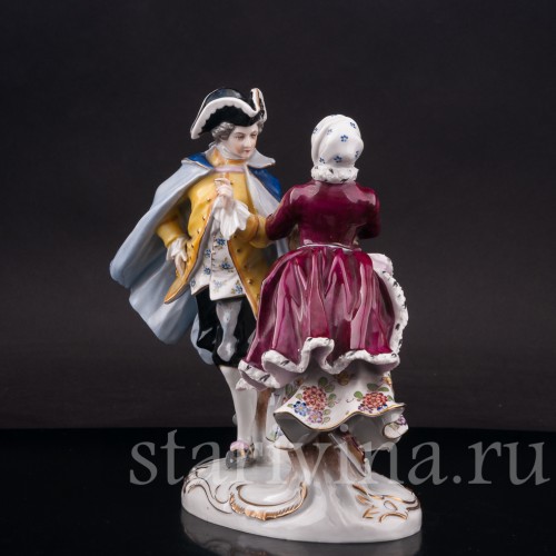 Фарфоровая статуэтка Танец на льду, пара на коньках, Volkstedt, Германия, нач. 20 в.