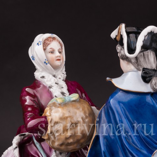 Фарфоровая статуэтка Танец на льду, пара на коньках, Volkstedt, Германия, нач. 20 в.