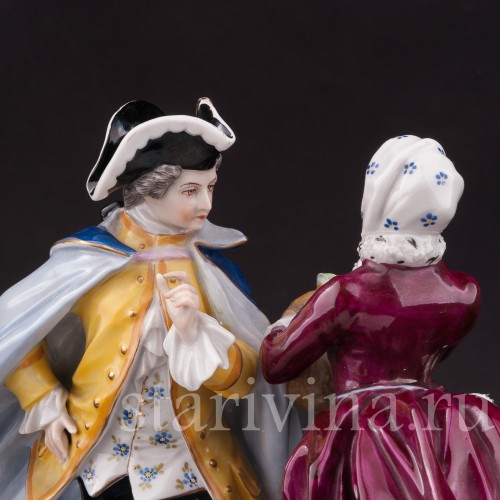 Фарфоровая статуэтка Танец на льду, пара на коньках, Volkstedt, Германия, нач. 20 в.