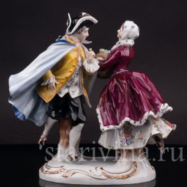 Фарфоровая статуэтка Танец на льду, пара на коньках, Volkstedt, Германия, нач. 20 в.