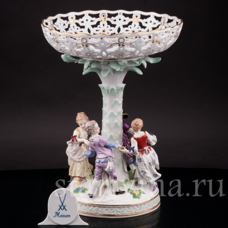 Фарфоровая ваза-фруктовница Дети в хороводе, Meissen, Германия, сер. 19 - нач. 20 вв.