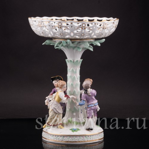 Фарфоровая ваза-фруктовница Дети в хороводе, Meissen, Германия, сер. 19 - нач. 20 вв.