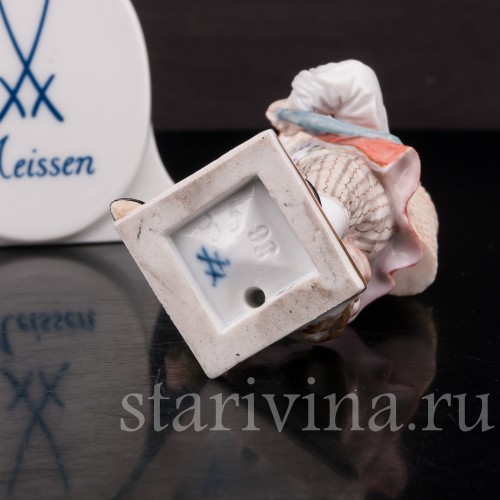 Фарфоровая статуэтка Мальчик с корзиной винограда, Meissen, Германия, сер. 19 - нач. 20 вв.