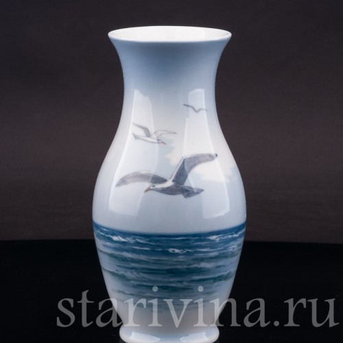 Фарфоровая ваза Чайки, Royal Copenhagen, Дания, 1967 г.