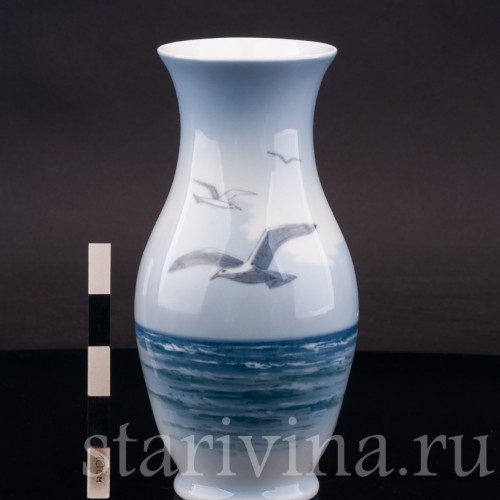 Фарфоровая ваза Чайки, Royal Copenhagen, Дания, 1967 г.