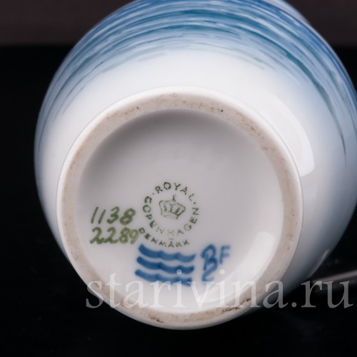 Фарфоровая ваза Чайки, Royal Copenhagen, Дания, 1967 г.