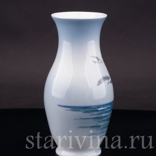 Фарфоровая ваза Чайки, Royal Copenhagen, Дания, 1967 г.