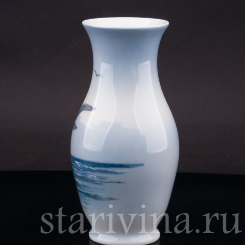 Фарфоровая ваза Чайки, Royal Copenhagen, Дания, 1967 г.