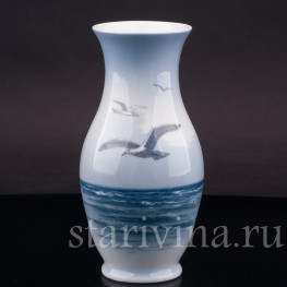 Фарфоровая ваза Чайки, Royal Copenhagen, Дания, 1967 г.