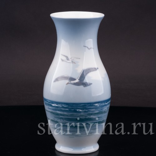 Фарфоровая ваза Чайки, Royal Copenhagen, Дания, 1967 г.