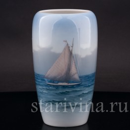 Декоративная ваза Яхта на море, Royal Copenhagen, Дания, 1969-74 гг.
