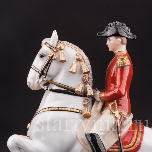 Фарфоровая статуэтка Левада с наездником, испанская школа верховой езды, Augarten, Австрия, сер. 20 в.