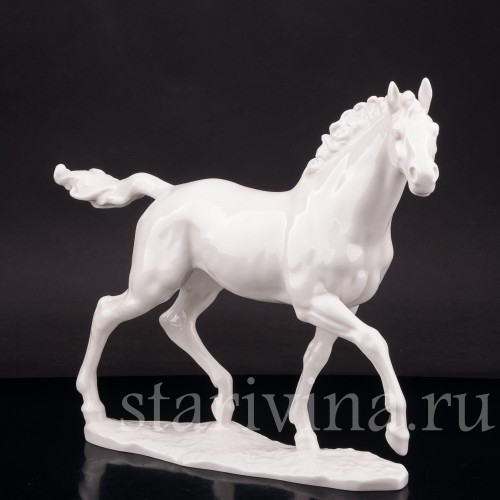 Фарфоровая статуэтка Белая лошадь, Hutschenreuther, Германия, 1955-69 гг.