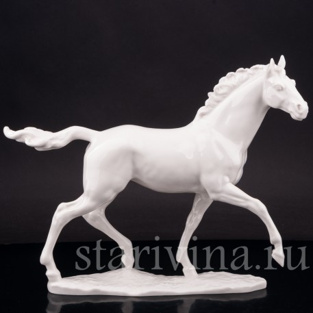 Фарфоровая статуэтка Белая лошадь, Hutschenreuther, Германия, 1955-69 гг.