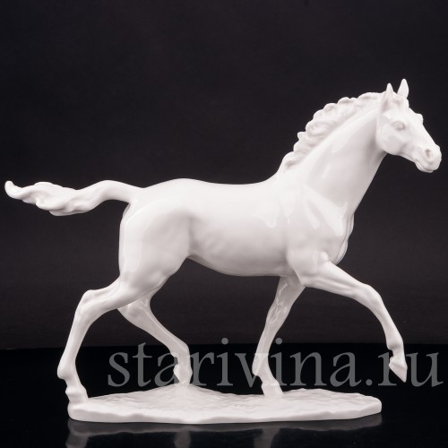 Фарфоровая статуэтка Белая лошадь, Hutschenreuther, Германия, 1955-69 гг.