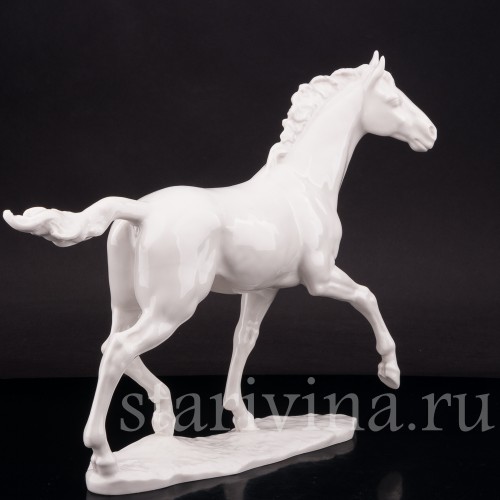Фарфоровая статуэтка Белая лошадь, Hutschenreuther, Германия, 1955-69 гг.