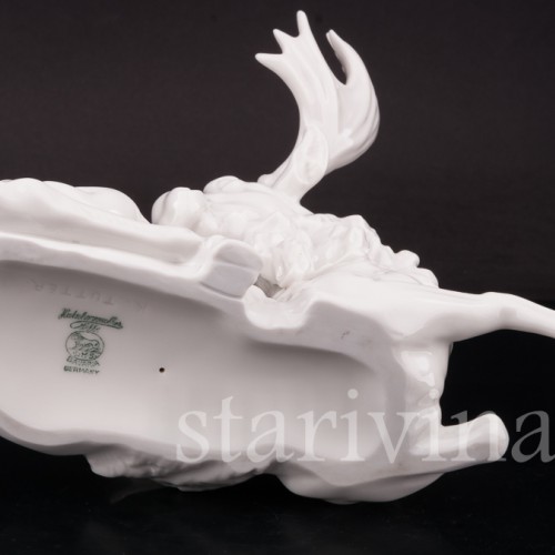 Фарфоровая статуэтка Лежащий лось, Hutschenreuther, Германия, 1939 - 1965 гг.