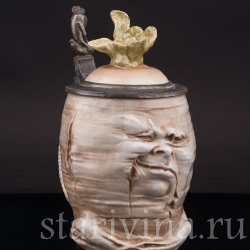 Старинная пивная кружка Грустный редис, 0.5 л, Von Schierholz, Германия, кон. 19 - нач. 20 вв.