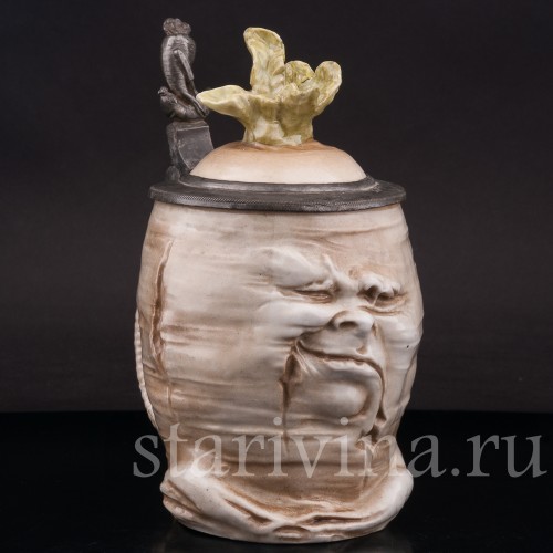 Старинная пивная кружка Грустный редис, 0.5 л, Von Schierholz, Германия, кон. 19 - нач. 20 вв.