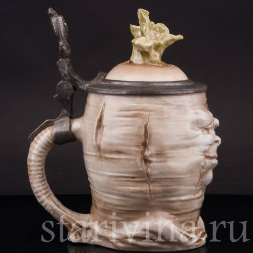 Старинная пивная кружка Грустный редис, 0.5 л, Von Schierholz, Германия, кон. 19 - нач. 20 вв.