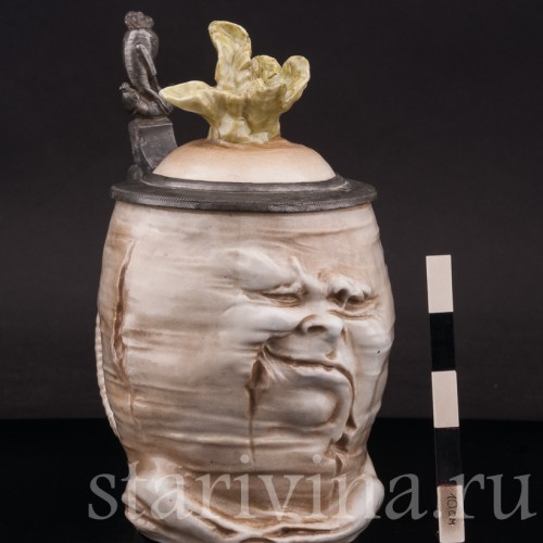 Старинная пивная кружка Грустный редис, 0.5 л, Von Schierholz, Германия, кон. 19 - нач. 20 вв.