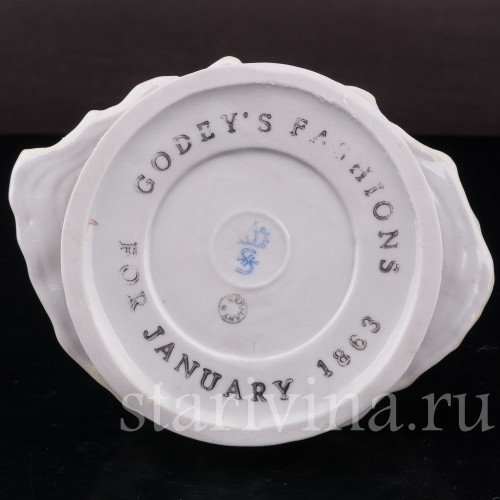 Фигурка девушки из фарфора Дама в модном платье, Sitzendorf, Германия, вт. пол. 20 в.