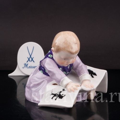 Фарфоровая статуэтка Малыш с книжкой, Meissen, Германия, нач. 20 в.