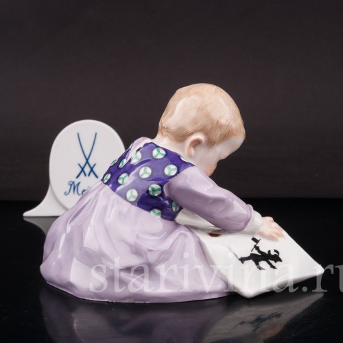 Фарфоровая статуэтка Малыш с книжкой, Meissen, Германия, нач. 20 в.