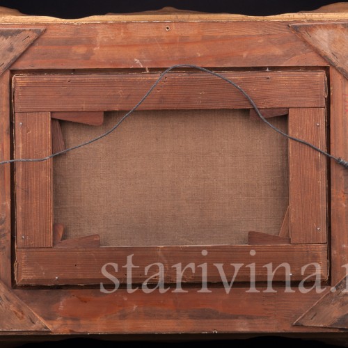 Картина маслом на холсте Зимний вечер на канале, Германия, кон. 19 в.