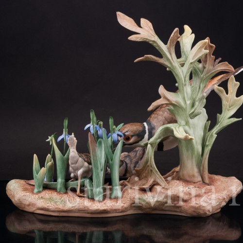 Фарфоровая статуэтка птиц Зуёк с птенцами, Boehm Porcelain, США, вт. пол. 20 в.