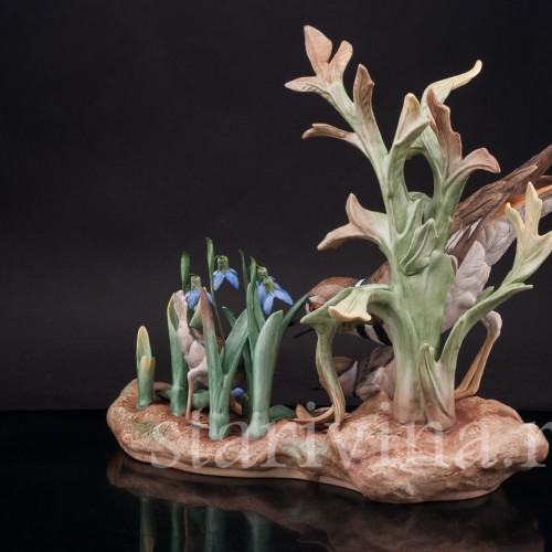 Фарфоровая статуэтка птиц Зуёк с птенцами, Boehm Porcelain, США, вт. пол. 20 в.