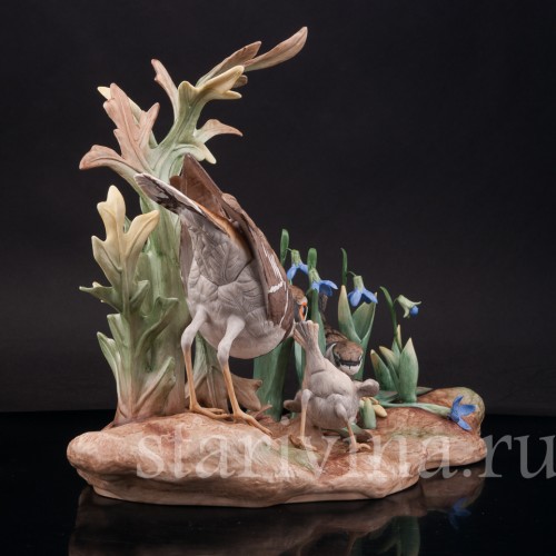 Фарфоровая статуэтка птиц Зуёк с птенцами, Boehm Porcelain, США, вт. пол. 20 в.