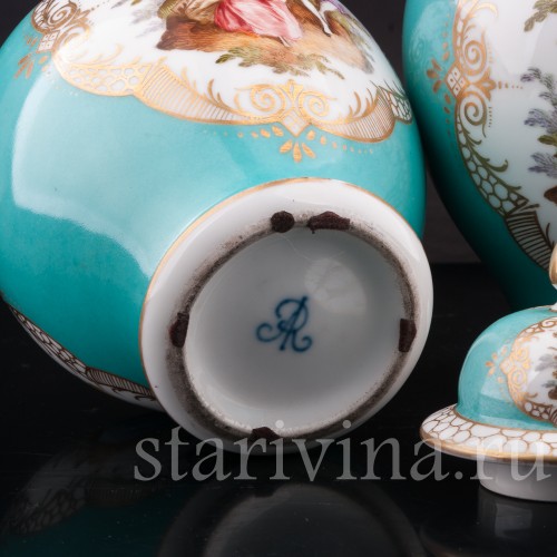 Декоративные вазы-урны Пасторальные сцены, Helena Wolfsohn, Германия, 1870-80е гг.