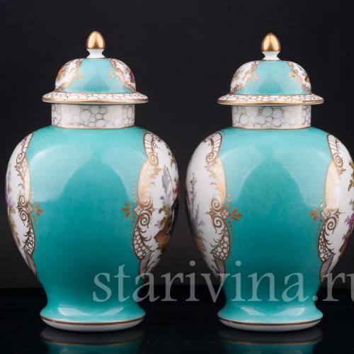 Декоративные вазы-урны Пасторальные сцены, Helena Wolfsohn, Германия, 1870-80е гг.